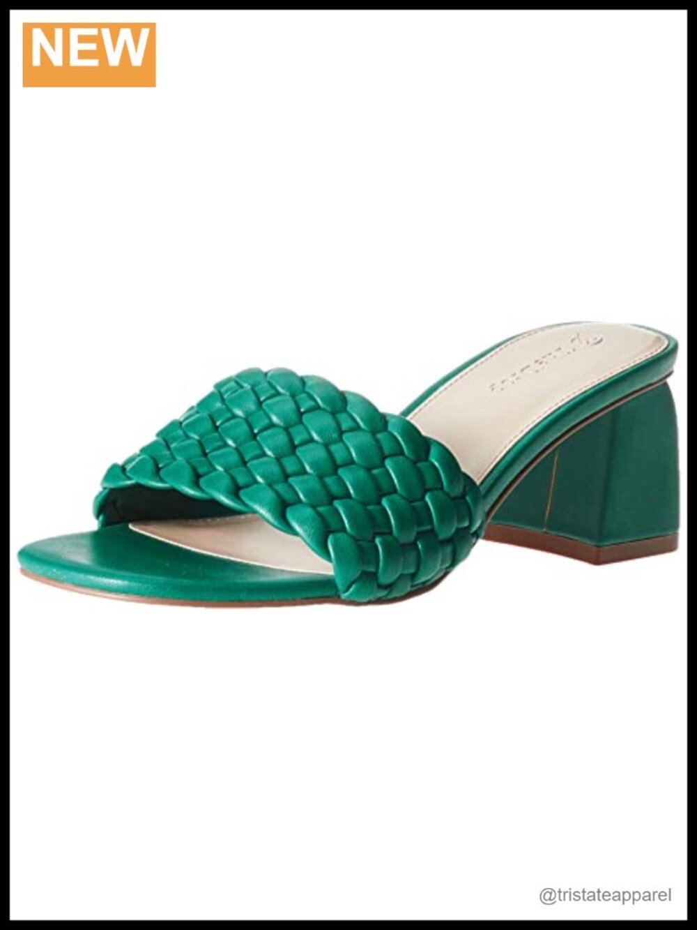 Paisley Woven Square Toe Block Heel Slide Sandal with Ankle Strap
